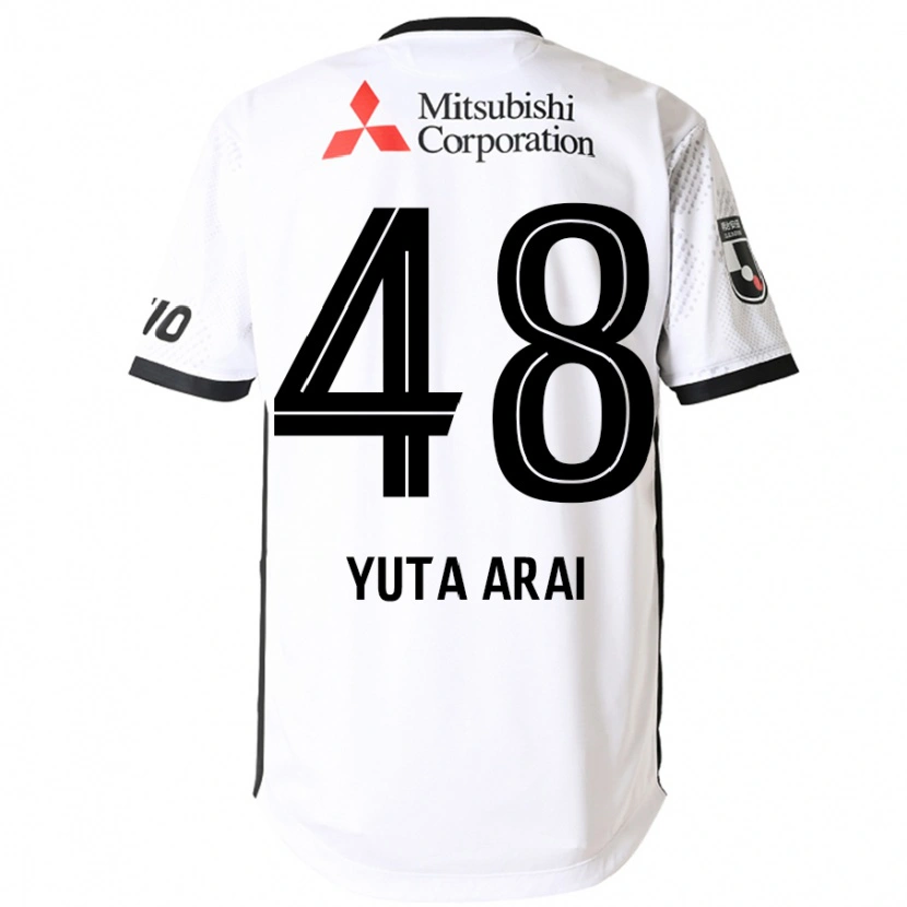 Danxen Bambino Maglia Yuta Arai #48 Bianco Nero Kit Gara Away 2025/26 Maglietta