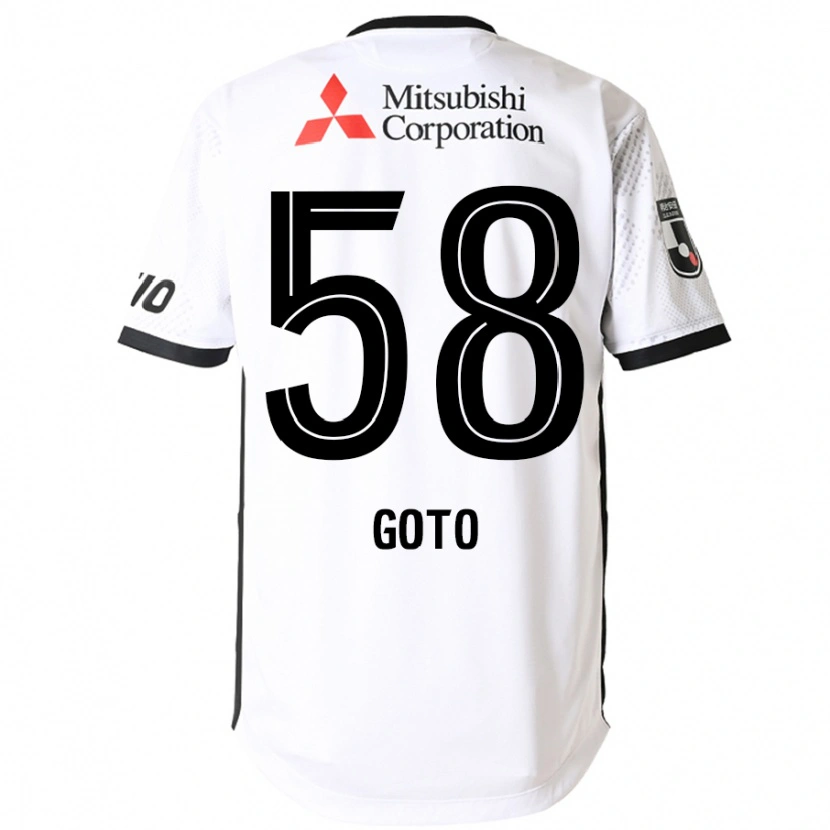Danxen Bambino Maglia Wataru Goto #58 Bianco Nero Kit Gara Away 2025/26 Maglietta