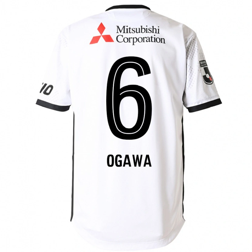 Danxen Bambino Maglia Ryoya Ogawa #6 Bianco Nero Kit Gara Away 2025/26 Maglietta