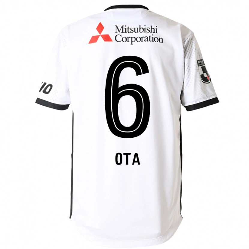 Danxen Bambino Maglia Kosuke Ota #6 Bianco Nero Kit Gara Away 2025/26 Maglietta