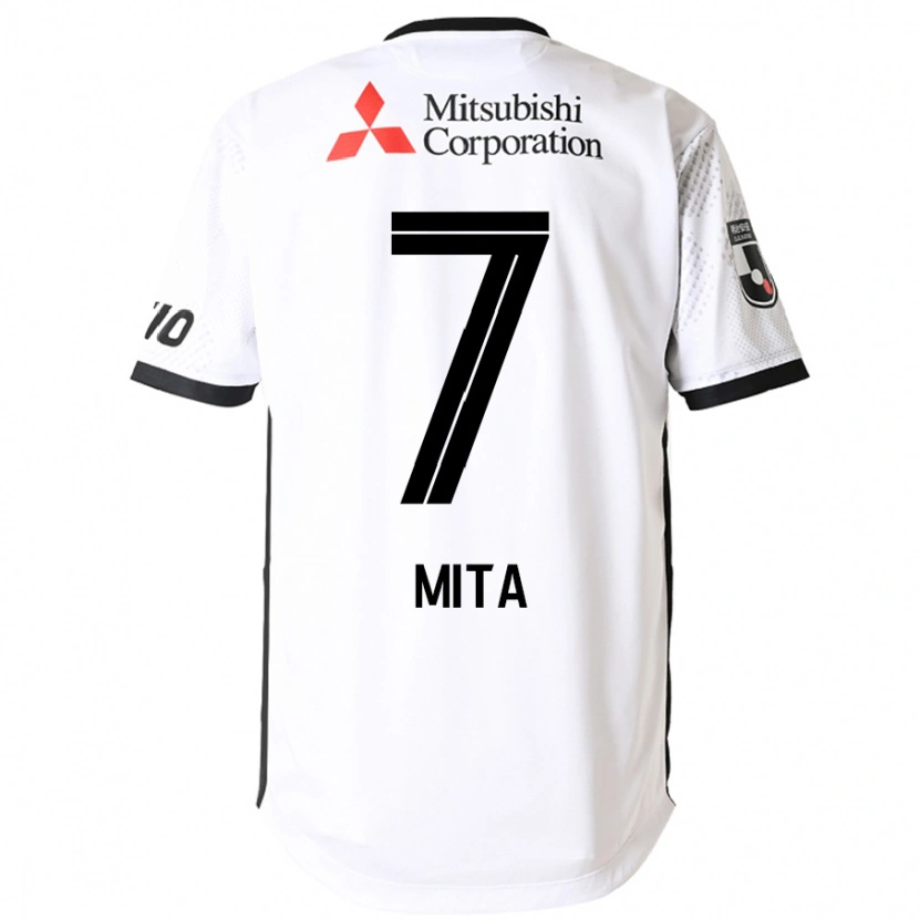 Danxen Bambino Maglia Hirotaka Mita #7 Bianco Nero Kit Gara Away 2025/26 Maglietta