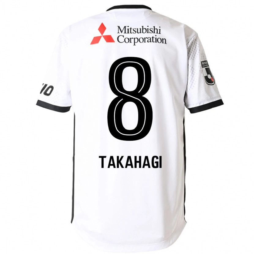 Danxen Bambino Maglia Yojiro Takahagi #8 Bianco Nero Kit Gara Away 2025/26 Maglietta