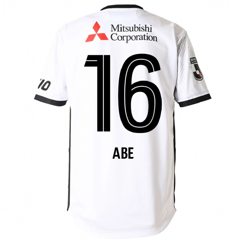 Danxen Bambino Maglia Nobuyuki Abe #16 Bianco Nero Kit Gara Away 2025/26 Maglietta