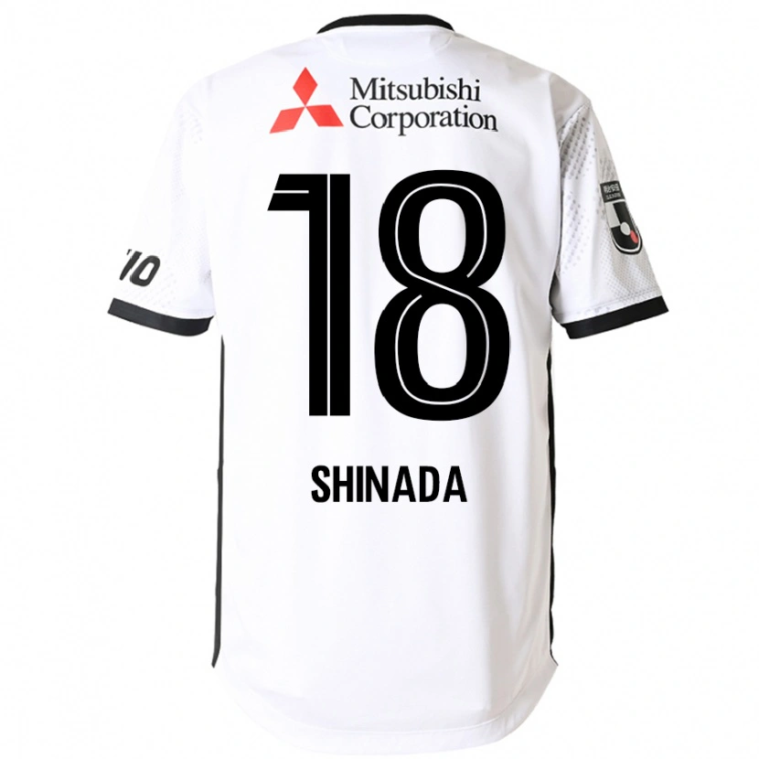 Danxen Bambino Maglia Manato Shinada #18 Bianco Nero Kit Gara Away 2025/26 Maglietta