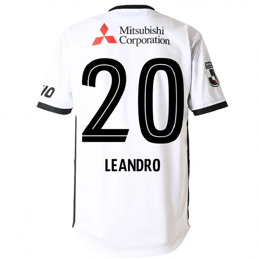 Danxen Bambino Maglia Leandro #20 Bianco Nero Kit Gara Away 2025/26 Maglietta