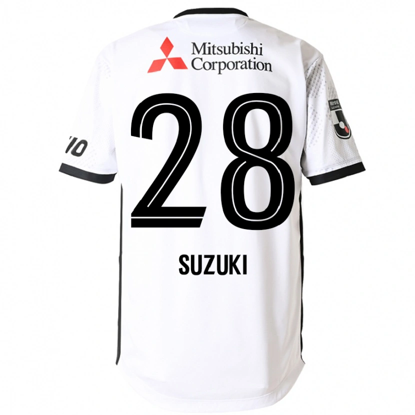 Danxen Bambino Maglia Junya Suzuki #28 Bianco Nero Kit Gara Away 2025/26 Maglietta