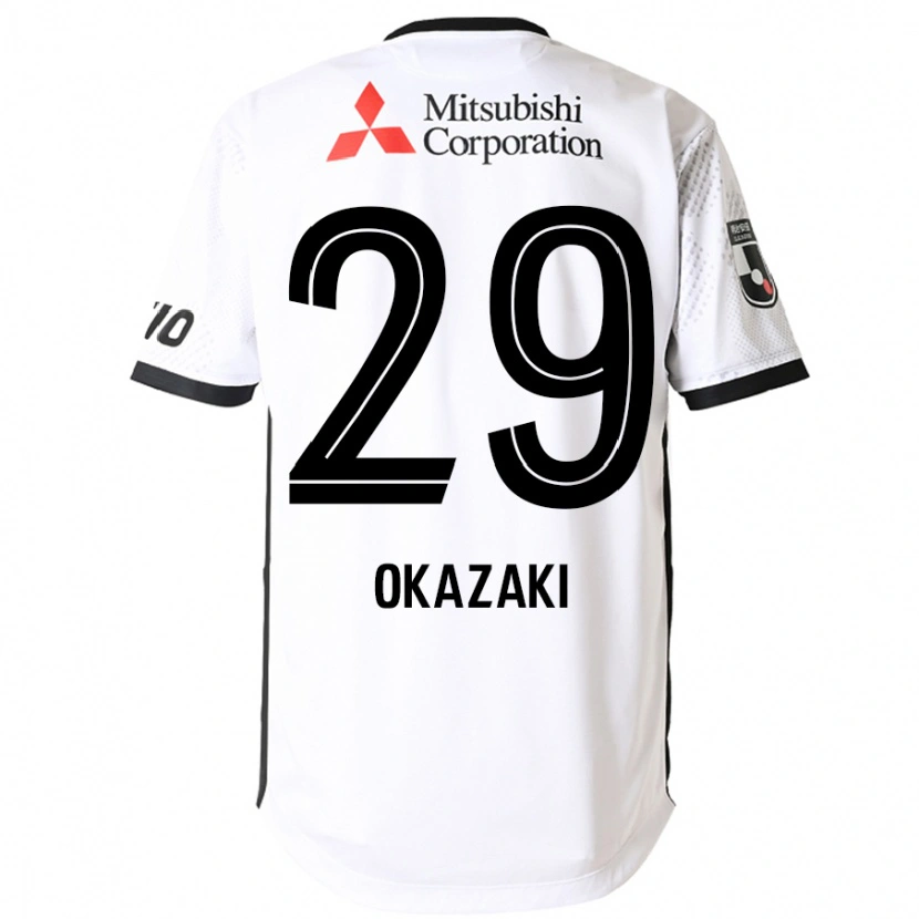 Danxen Bambino Maglia Makoto Okazaki #29 Bianco Nero Kit Gara Away 2025/26 Maglietta