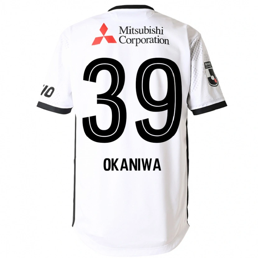 Danxen Bambino Maglia Shuto Okaniwa #39 Bianco Nero Kit Gara Away 2025/26 Maglietta