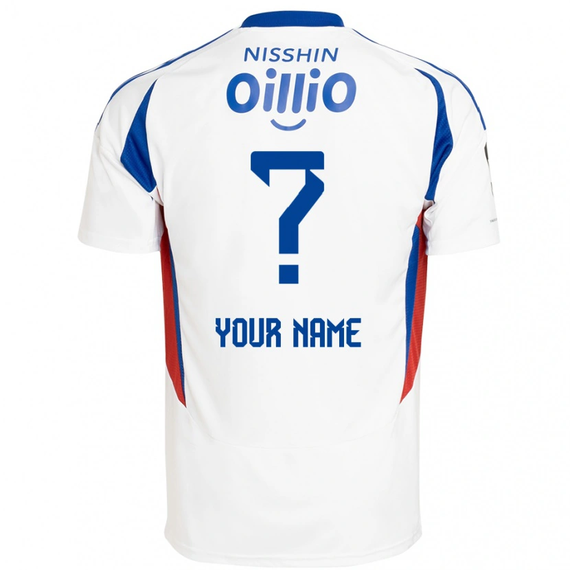 Danxen Bambino Maglia Il Tuo Nome #0 Bianco Blu Royal Kit Gara Away 2025/26 Maglietta