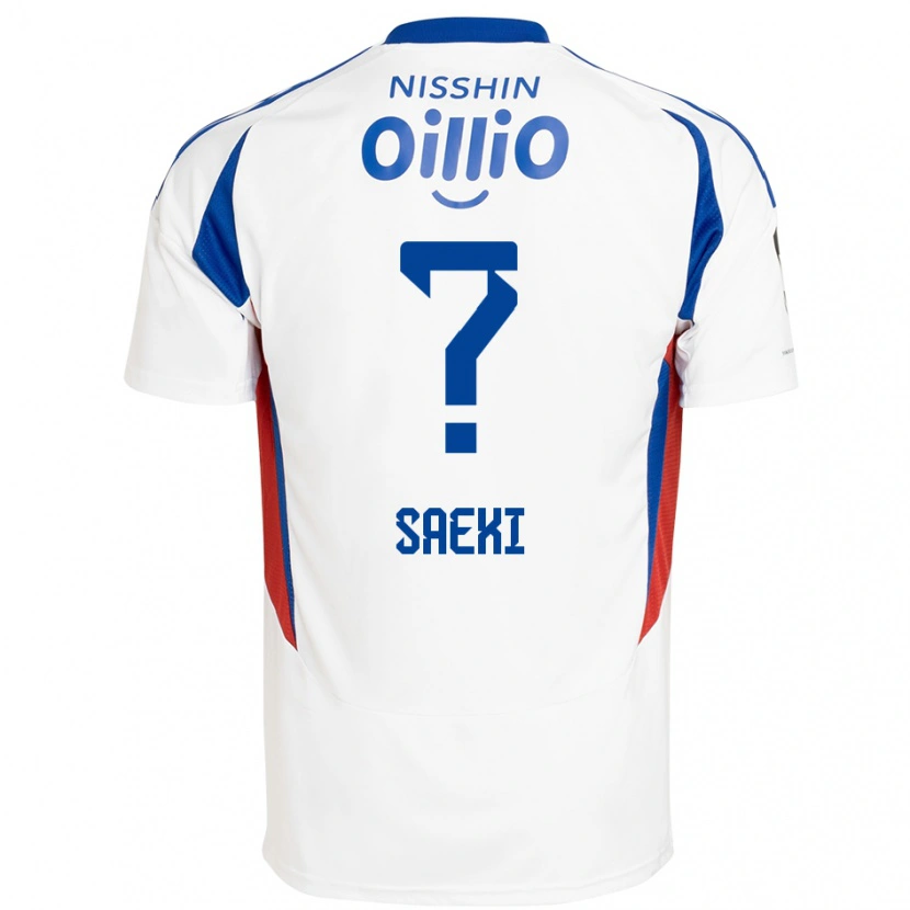 Danxen Bambino Maglia Shunya Saeki #0 Bianco Blu Royal Kit Gara Away 2025/26 Maglietta