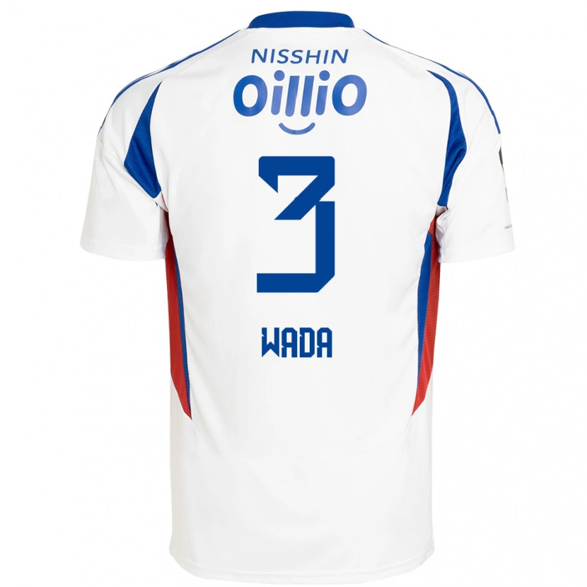 Danxen Bambino Maglia Yusei Wada #3 Bianco Blu Royal Kit Gara Away 2025/26 Maglietta
