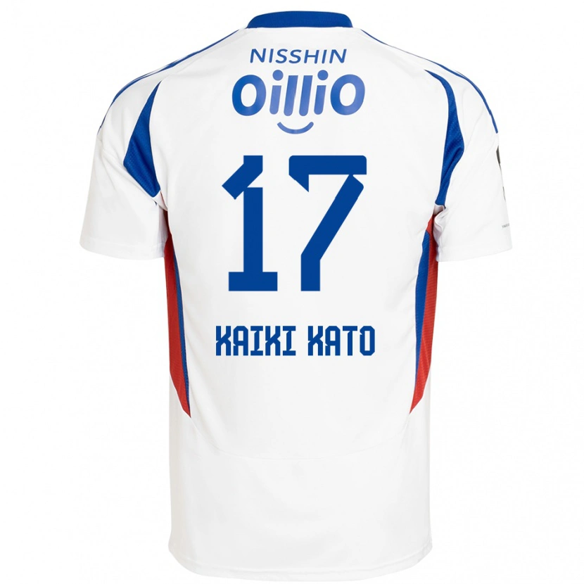 Danxen Bambino Maglia Kaiki Kato #17 Bianco Blu Royal Kit Gara Away 2025/26 Maglietta