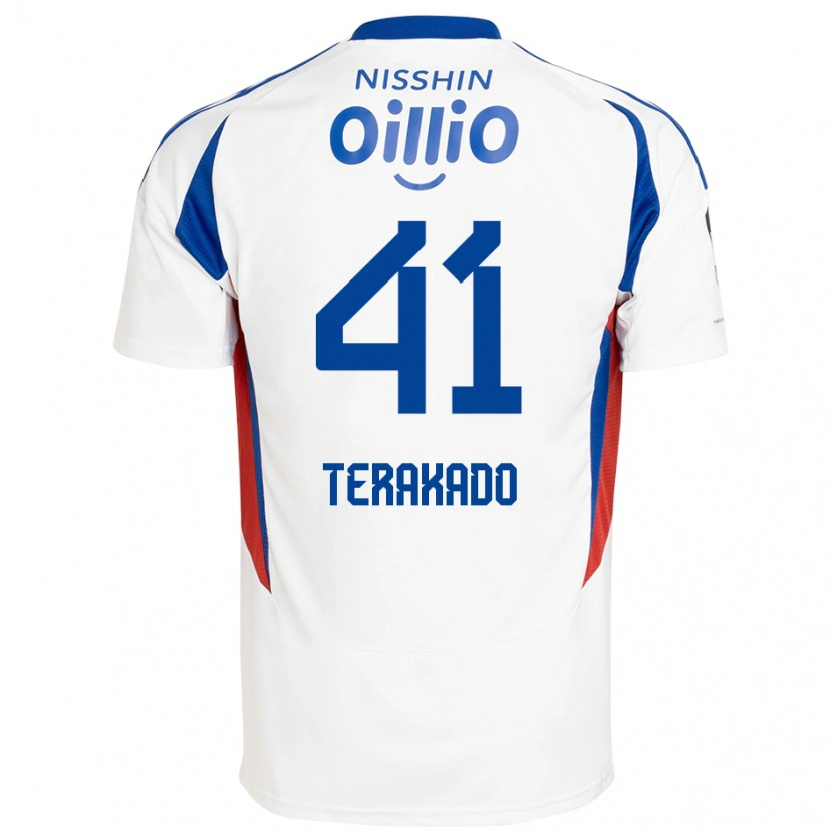 Danxen Bambino Maglia Riku Terakado #41 Bianco Blu Royal Kit Gara Away 2025/26 Maglietta