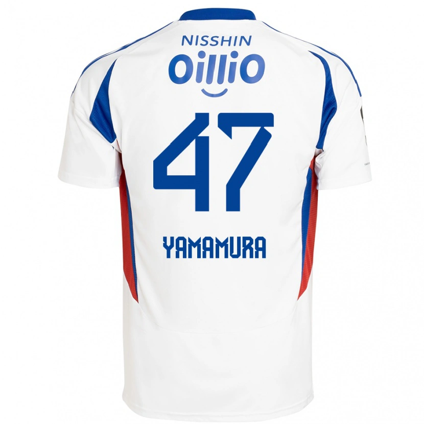 Danxen Bambino Maglia Kazuya Yamamura #47 Bianco Blu Royal Kit Gara Away 2025/26 Maglietta