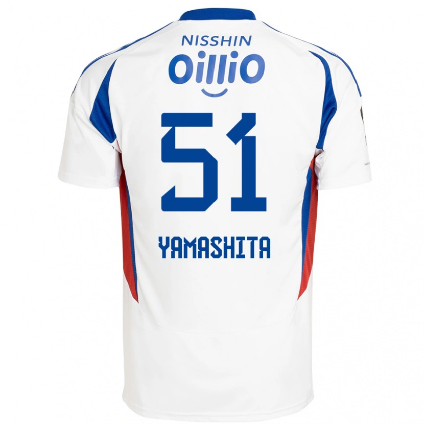 Danxen Bambino Maglia Shoma Yamashita #51 Bianco Blu Royal Kit Gara Away 2025/26 Maglietta