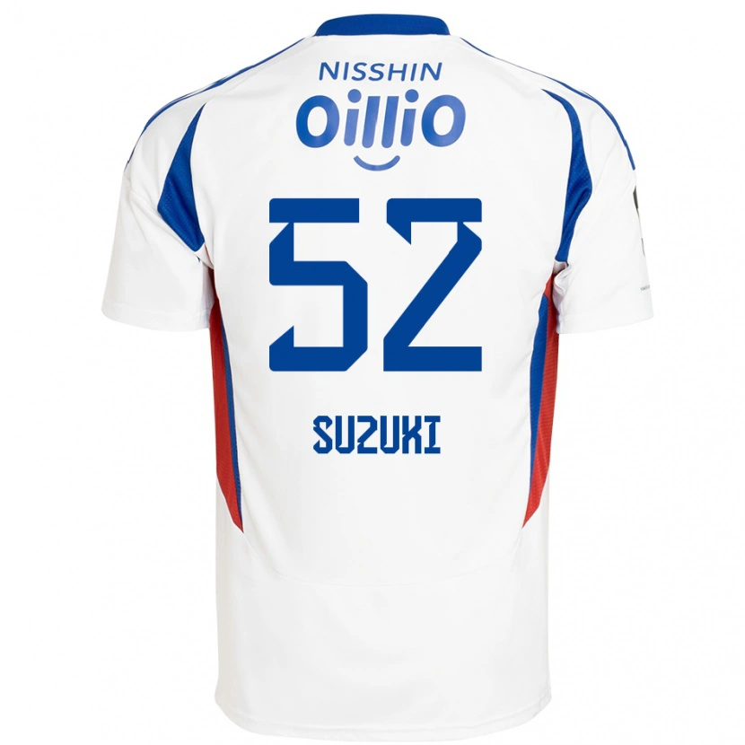 Danxen Bambino Maglia Kai Suzuki #52 Bianco Blu Royal Kit Gara Away 2025/26 Maglietta