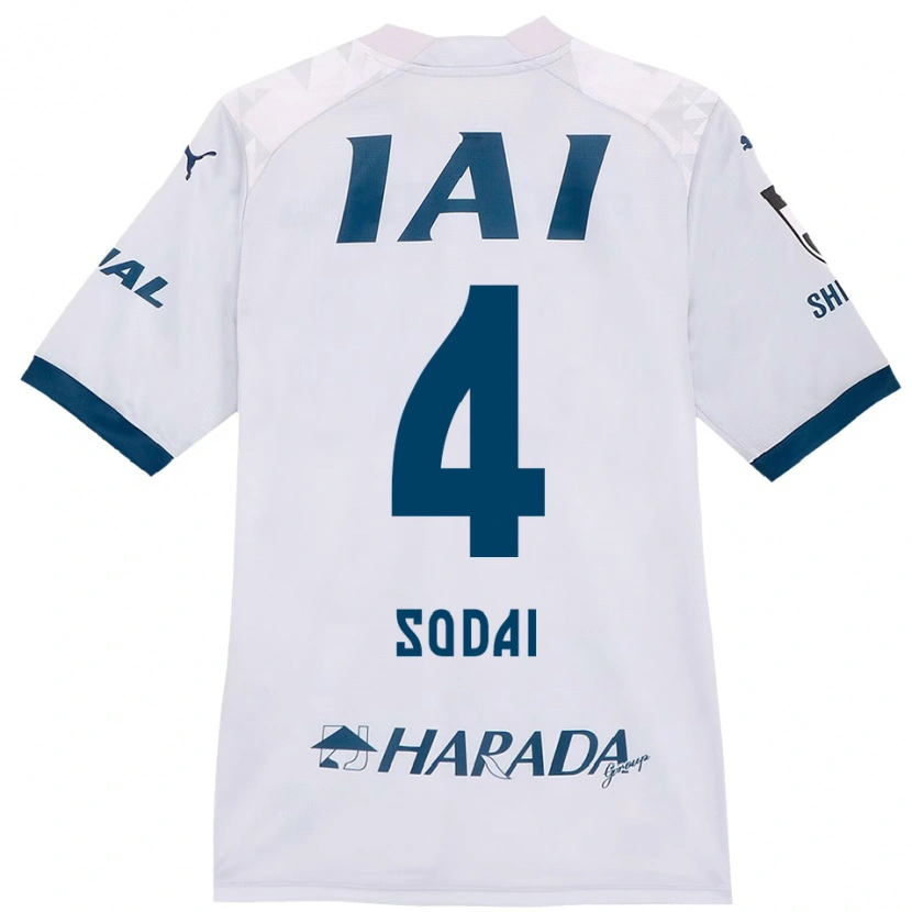 Danxen Bambino Maglia Sodai Hasukawa #4 Bianco Blu Royal Kit Gara Away 2025/26 Maglietta