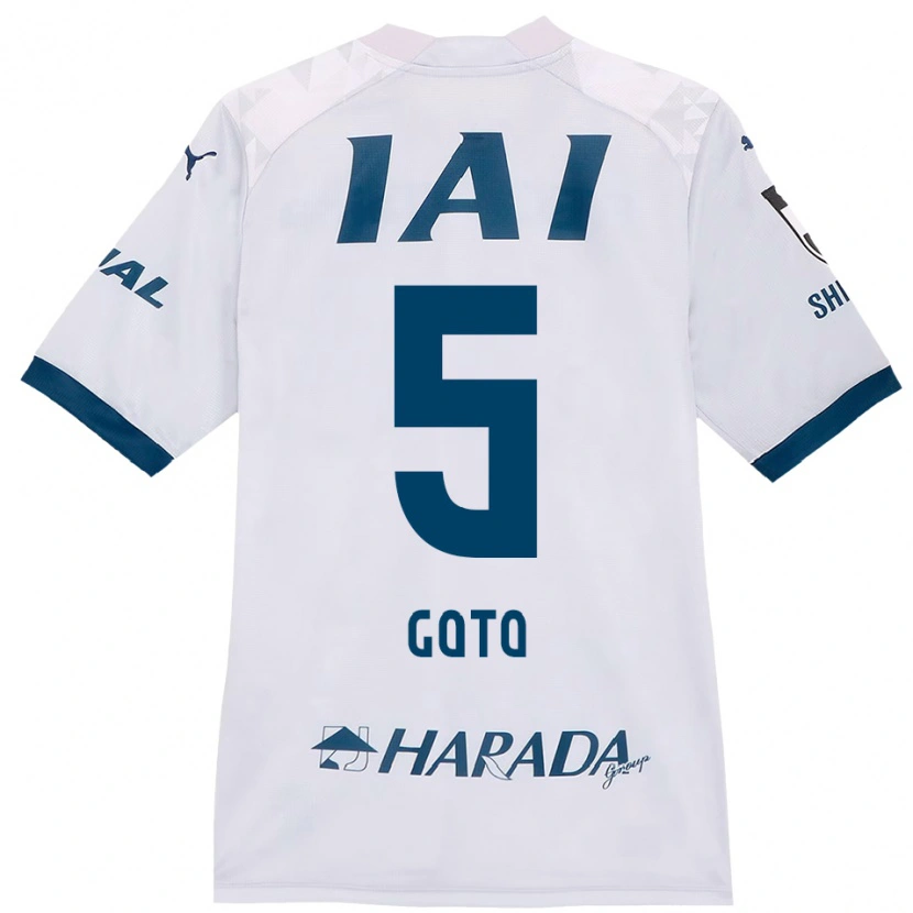 Danxen Bambino Maglia Keita Goto #5 Bianco Blu Royal Kit Gara Away 2025/26 Maglietta