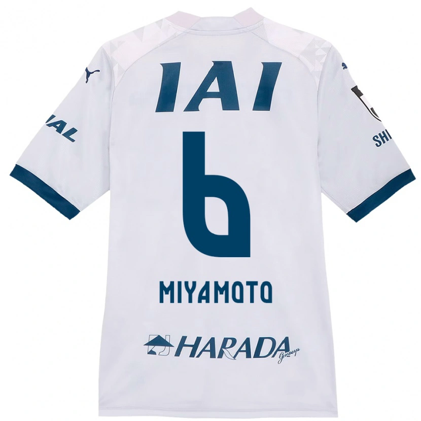 Danxen Bambino Maglia Kota Miyamoto #6 Bianco Blu Royal Kit Gara Away 2025/26 Maglietta