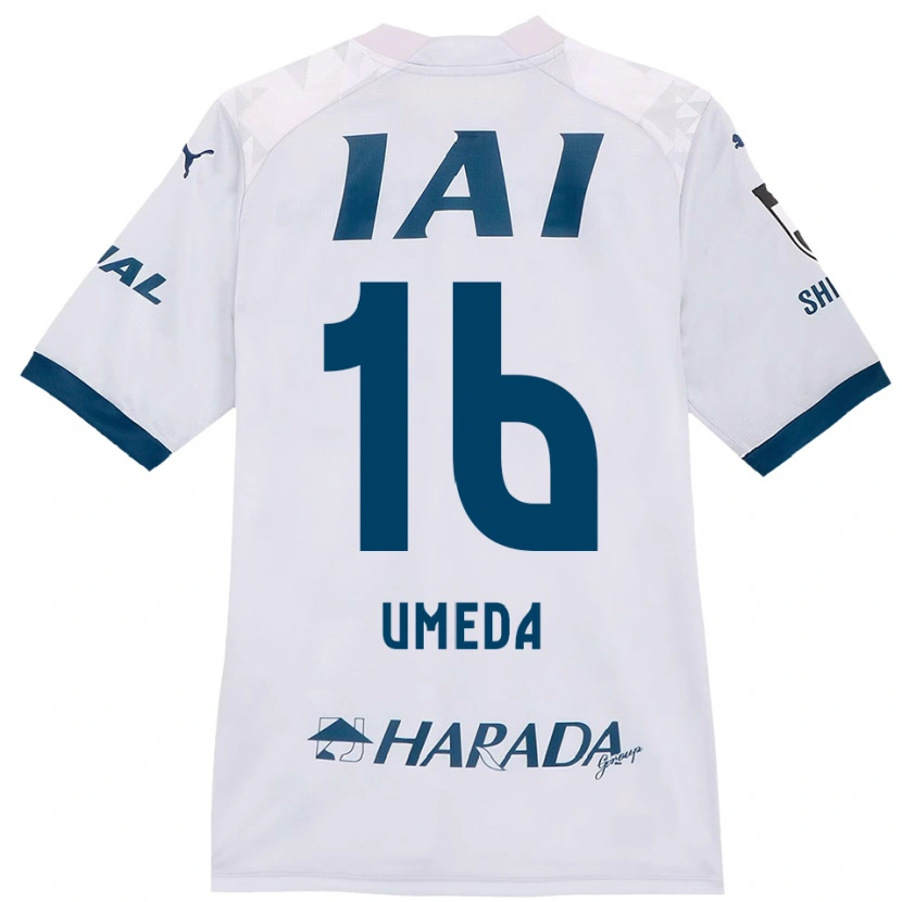 Danxen Bambino Maglia Togo Umeda #16 Bianco Blu Royal Kit Gara Away 2025/26 Maglietta