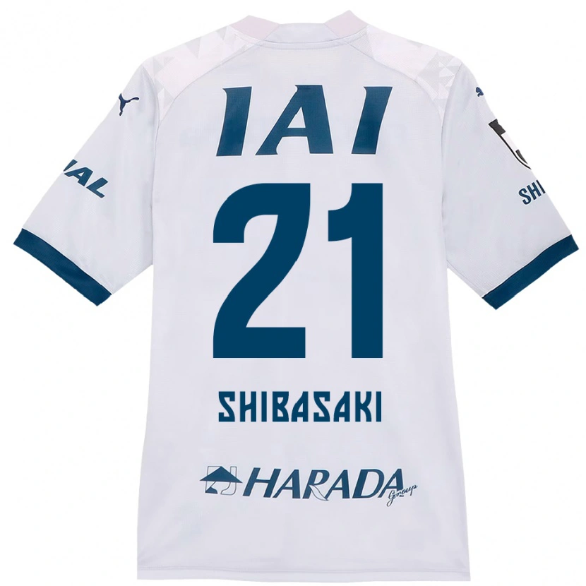 Danxen Bambino Maglia Kaito Shibasaki #21 Bianco Blu Royal Kit Gara Away 2025/26 Maglietta