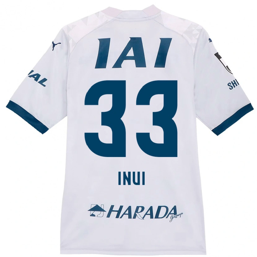 Danxen Bambino Maglia Takashi Inui #33 Bianco Blu Royal Kit Gara Away 2025/26 Maglietta