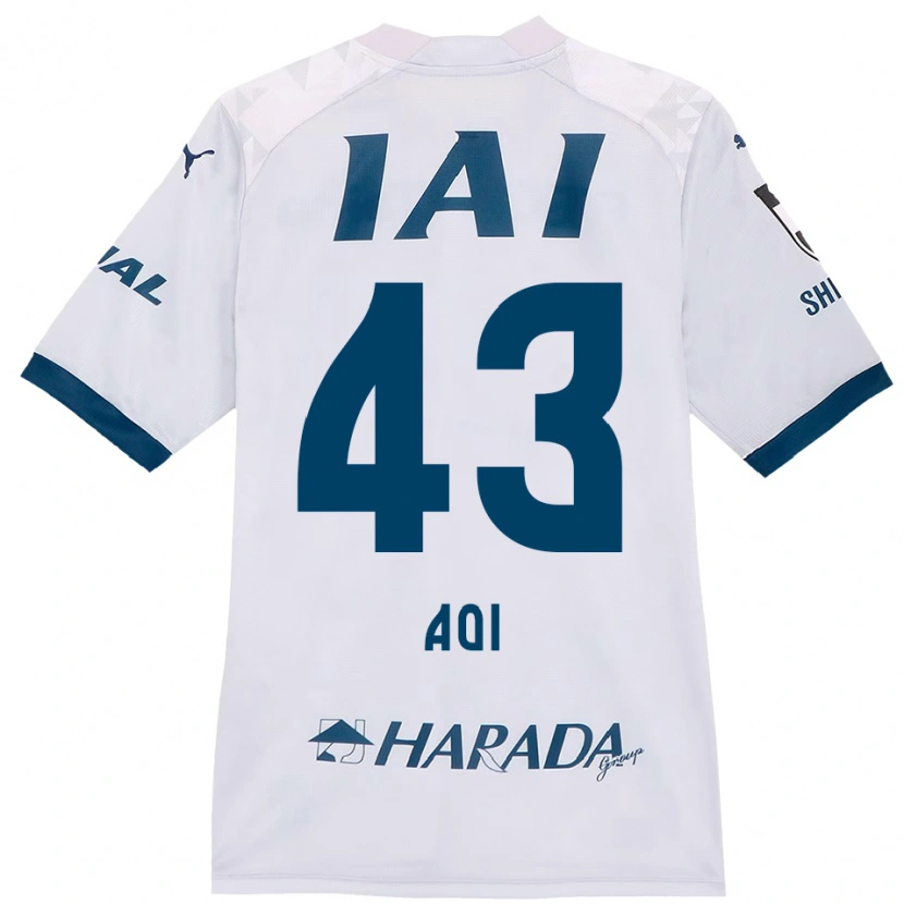 Danxen Bambino Maglia Aoi Ando #43 Bianco Blu Royal Kit Gara Away 2025/26 Maglietta