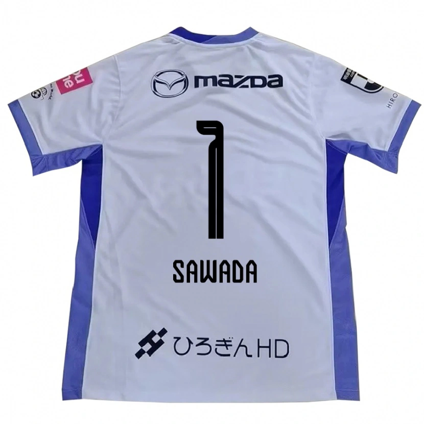 Danxen Bambino Maglia Shunsuke Sawada #1 Bianco Arancione Kit Gara Away 2025/26 Maglietta