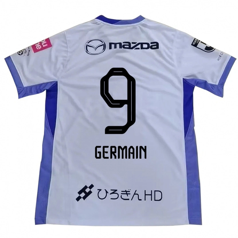 Danxen Bambino Maglia Ryo Germain #9 Bianco Arancione Kit Gara Away 2025/26 Maglietta
