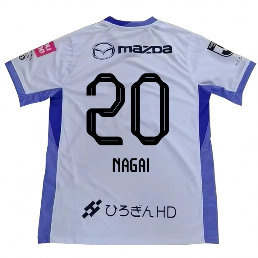Danxen Bambino Maglia Ryo Nagai #20 Bianco Arancione Kit Gara Away 2025/26 Maglietta