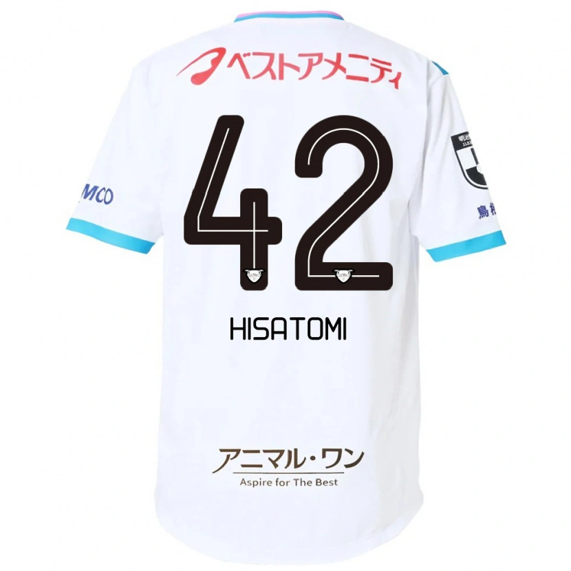 Danxen Bambino Maglia Kazuhiro Hisatomi #42 Bianco Rosa Kit Gara Away 2025/26 Maglietta