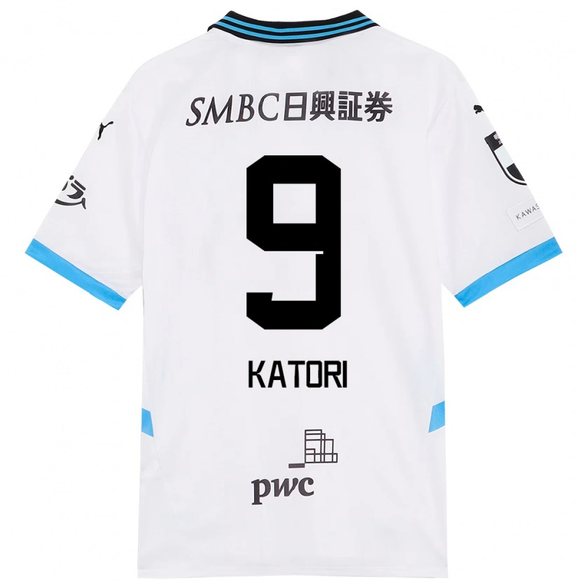 Danxen Bambino Maglia Takeshi Katori #9 Bianco Azzurro Cielo Kit Gara Away 2025/26 Maglietta