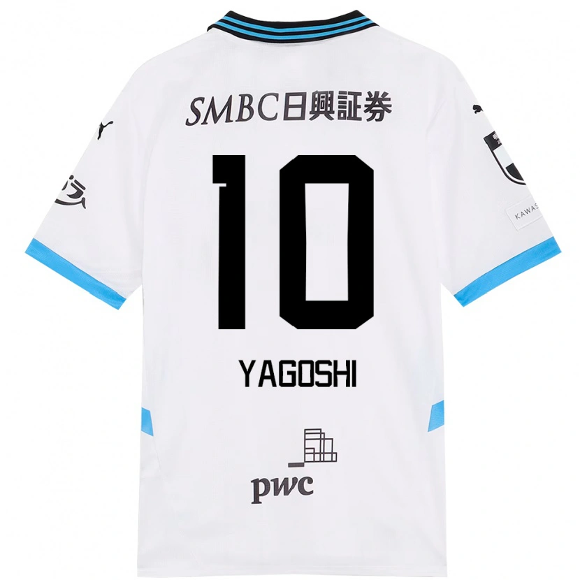 Danxen Bambino Maglia Mikito Yagoshi #10 Bianco Azzurro Cielo Kit Gara Away 2025/26 Maglietta