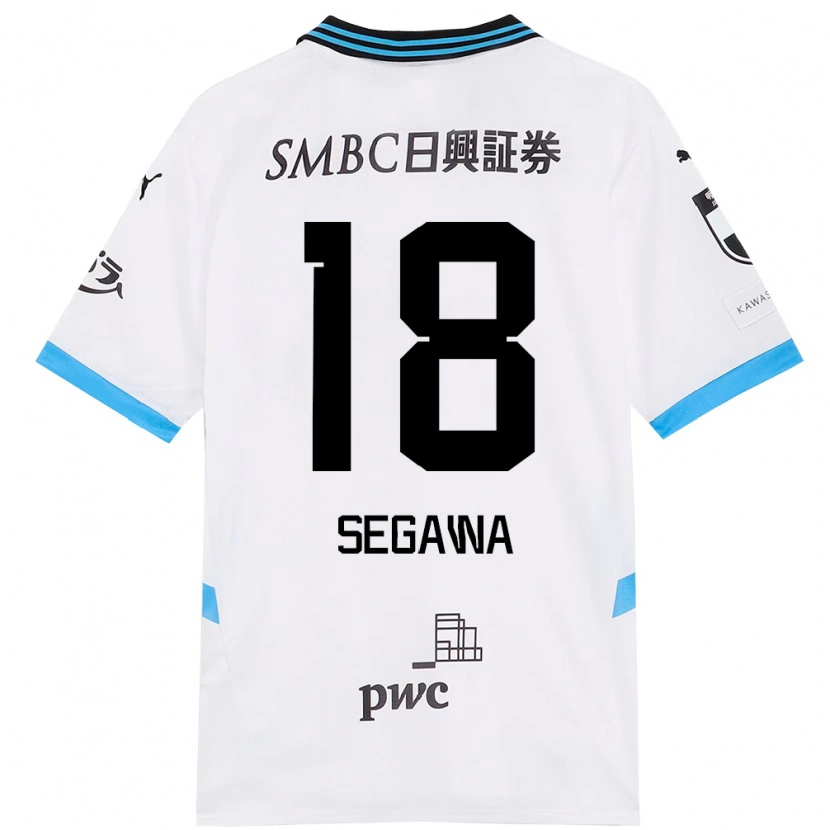 Danxen Bambino Maglia Yusuke Segawa #18 Bianco Azzurro Cielo Kit Gara Away 2025/26 Maglietta