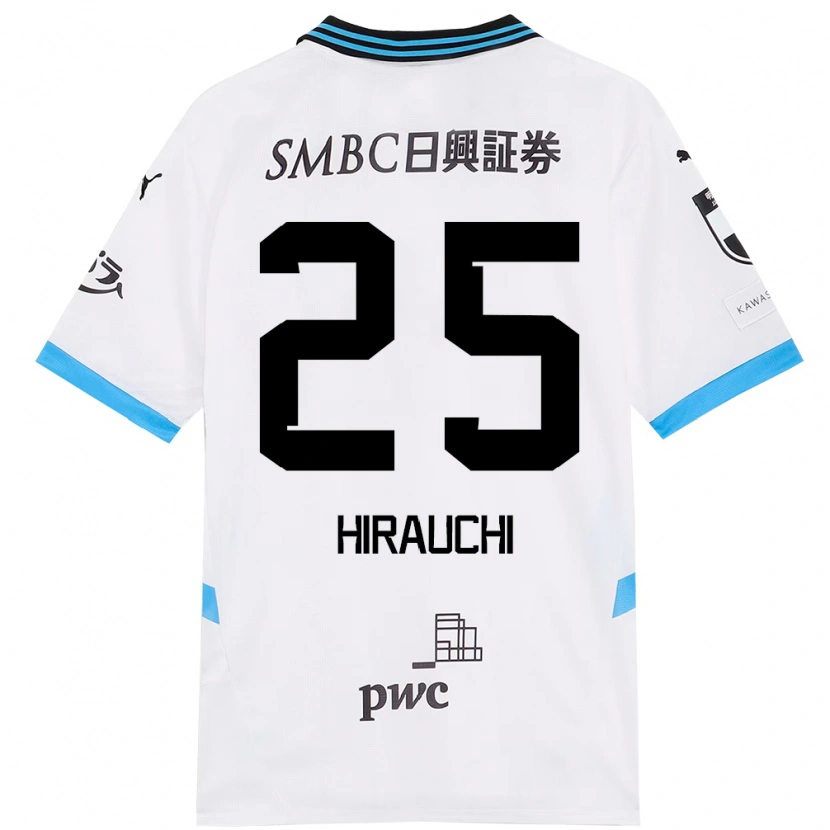 Danxen Bambino Maglia Issei Hirauchi #25 Bianco Azzurro Cielo Kit Gara Away 2025/26 Maglietta