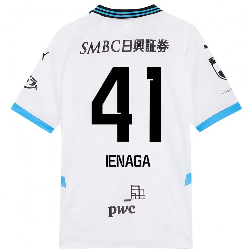 Danxen Bambino Maglia Akihiro Ienaga #41 Bianco Azzurro Cielo Kit Gara Away 2025/26 Maglietta