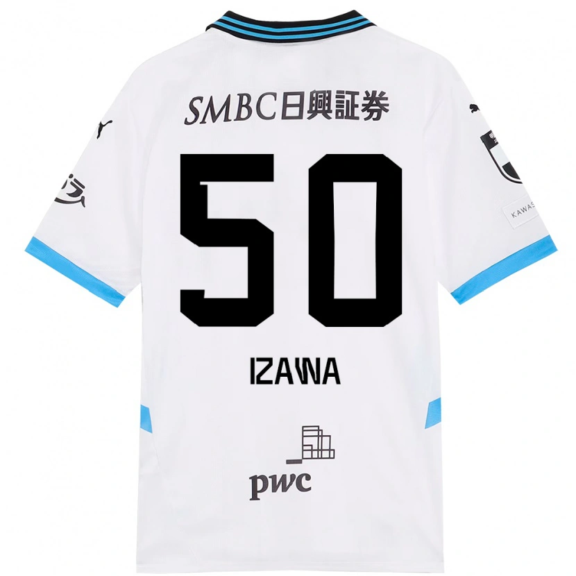 Danxen Bambino Maglia Haruki Izawa #50 Bianco Azzurro Cielo Kit Gara Away 2025/26 Maglietta