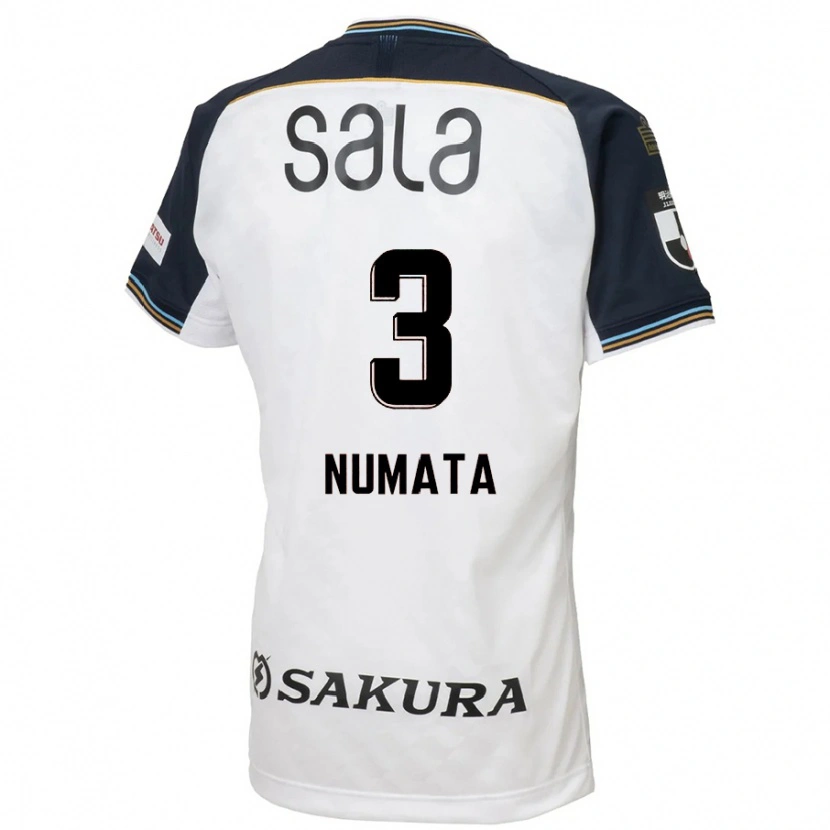 Danxen Bambino Maglia Taiki Numata #3 Bianco Nero Kit Gara Away 2025/26 Maglietta