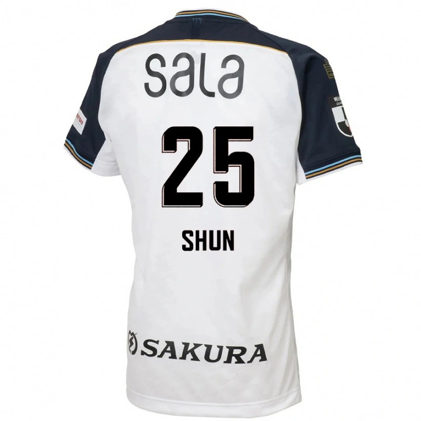 Danxen Bambino Maglia Shun Nakamura #25 Bianco Nero Kit Gara Away 2025/26 Maglietta