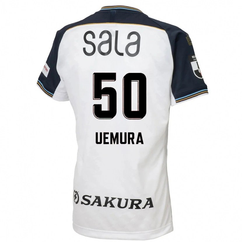 Danxen Bambino Maglia Hiroto Uemura #50 Bianco Nero Kit Gara Away 2025/26 Maglietta