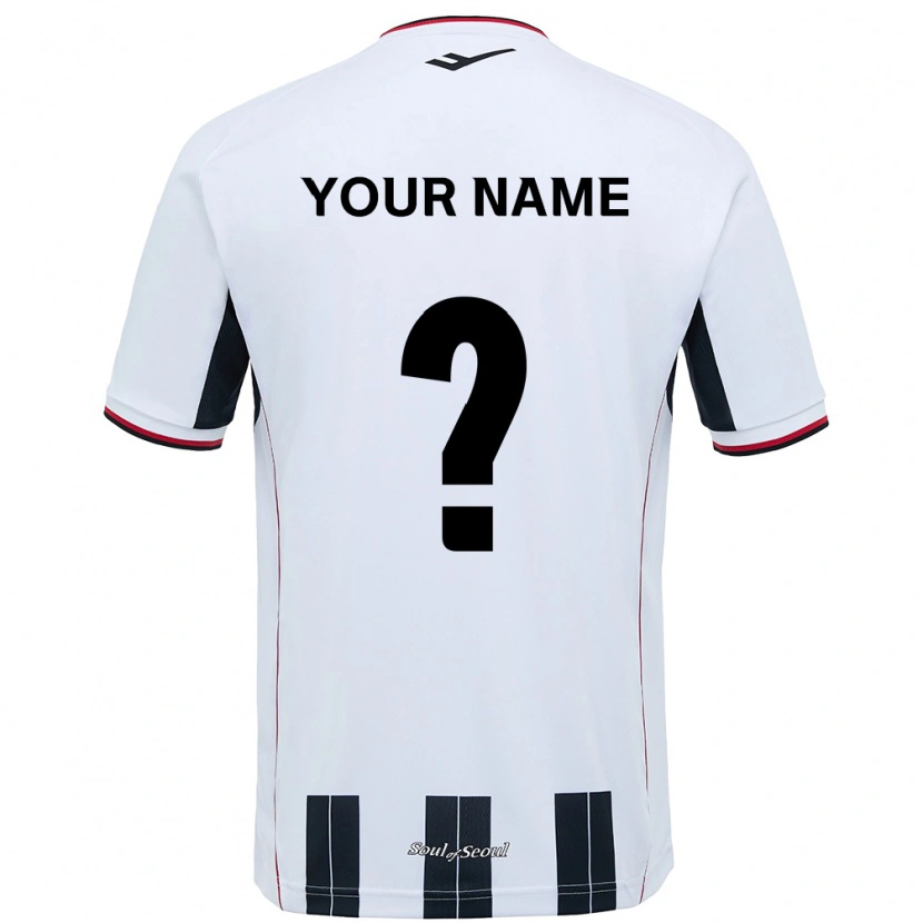 Danxen Bambino Maglia Il Tuo Nome #0 Bianco Nero Kit Gara Away 2025/26 Maglietta