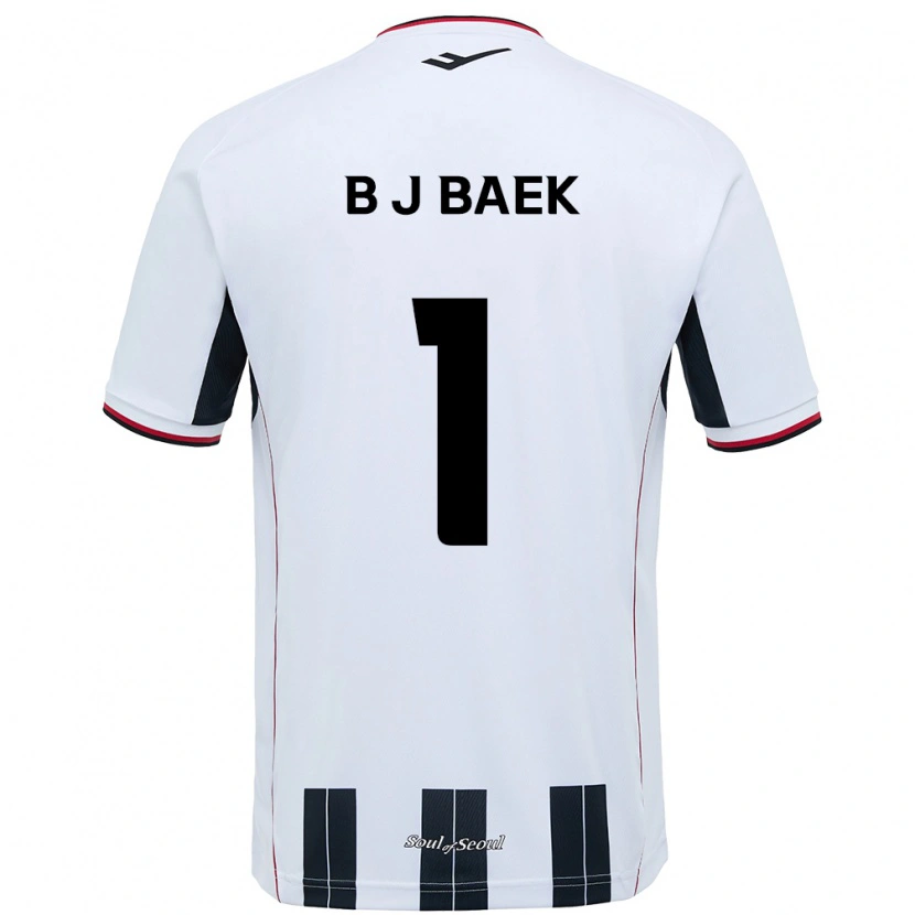 Danxen Bambino Maglia Jong-Beom Baek #1 Bianco Nero Kit Gara Away 2025/26 Maglietta