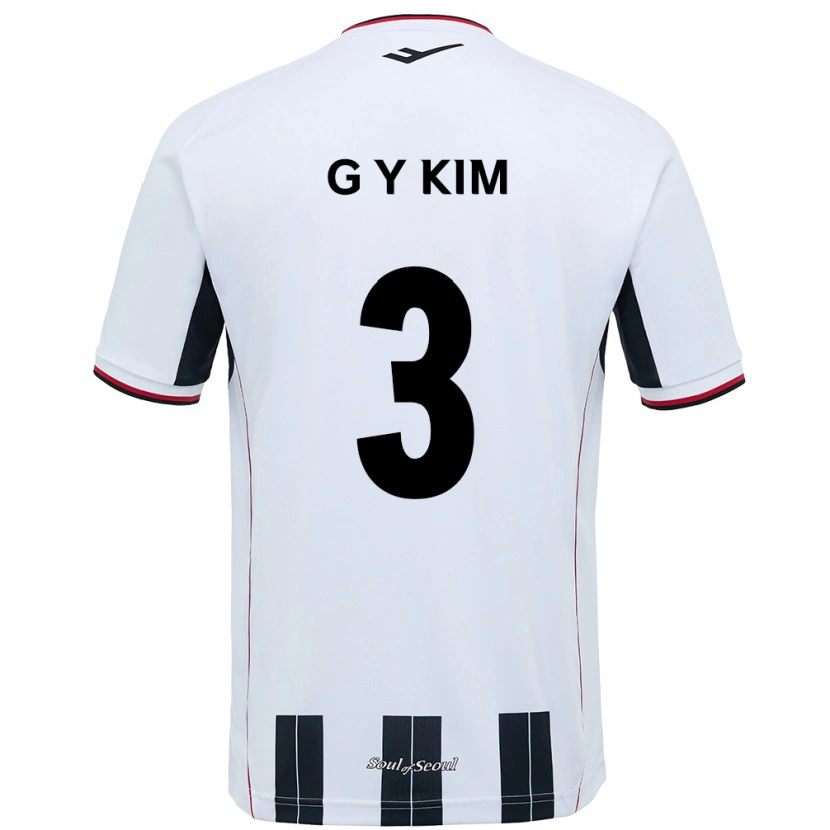 Danxen Bambino Maglia Yu-Geon Kim #3 Bianco Nero Kit Gara Away 2025/26 Maglietta