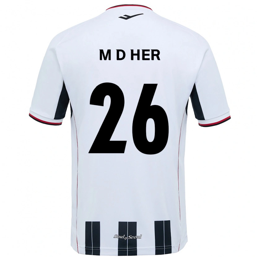 Danxen Bambino Maglia Dong-Min Her #26 Bianco Nero Kit Gara Away 2025/26 Maglietta