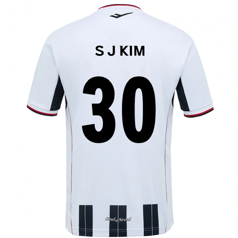 Danxen Bambino Maglia Ju-Sung Kim #30 Bianco Nero Kit Gara Away 2025/26 Maglietta