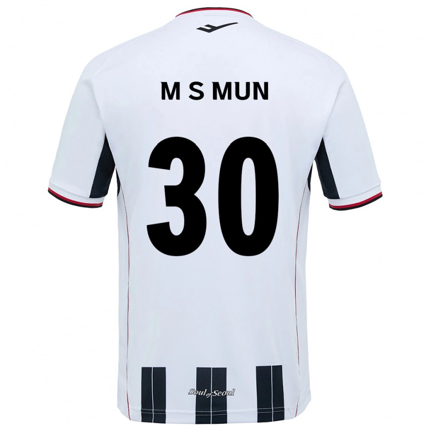 Danxen Bambino Maglia Seong-Min Mun #30 Bianco Nero Kit Gara Away 2025/26 Maglietta