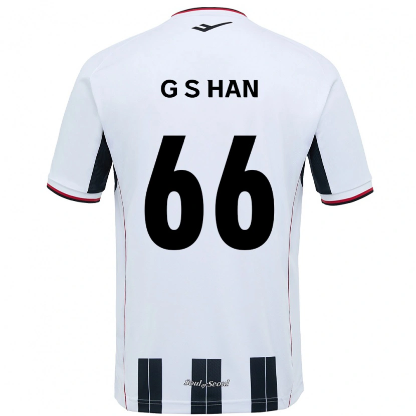 Danxen Bambino Maglia Seung-Gyu Han #66 Bianco Nero Kit Gara Away 2025/26 Maglietta