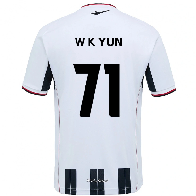 Danxen Bambino Maglia Ki-Wook Yun #71 Bianco Nero Kit Gara Away 2025/26 Maglietta