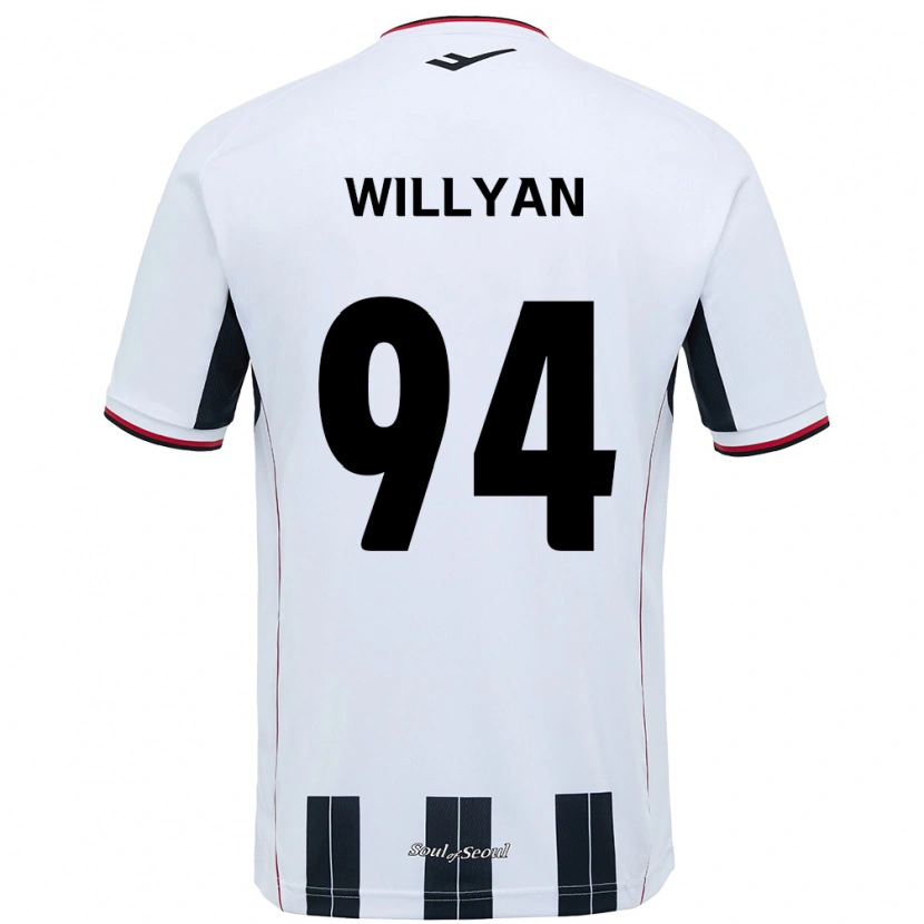 Danxen Bambino Maglia Willyan #94 Bianco Nero Kit Gara Away 2025/26 Maglietta