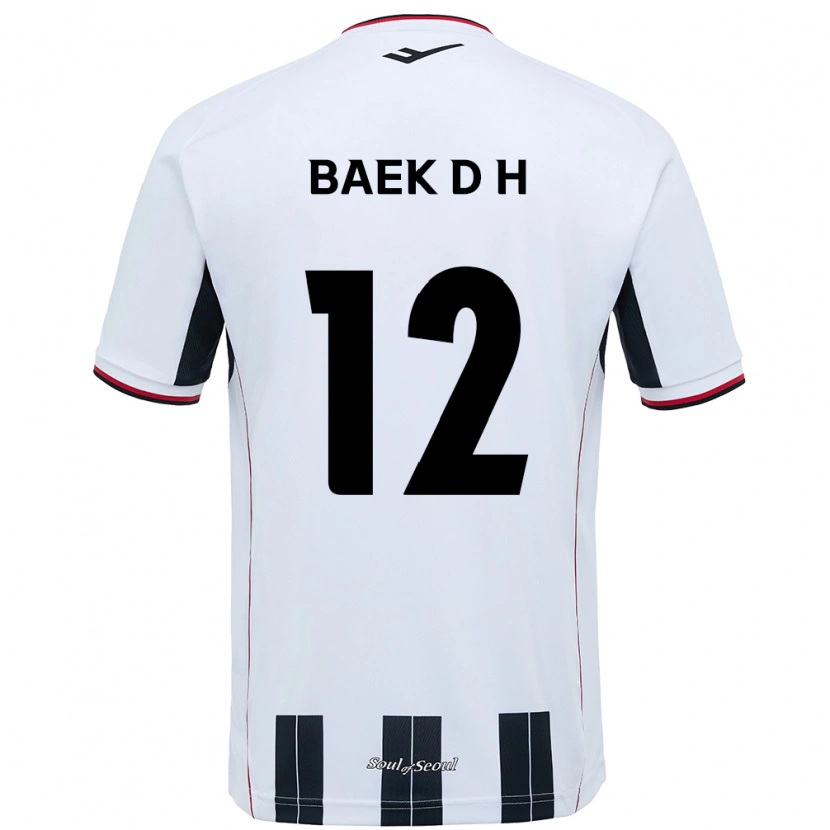 Danxen Bambino Maglia Baek Do-Hye #12 Bianco Nero Kit Gara Away 2025/26 Maglietta